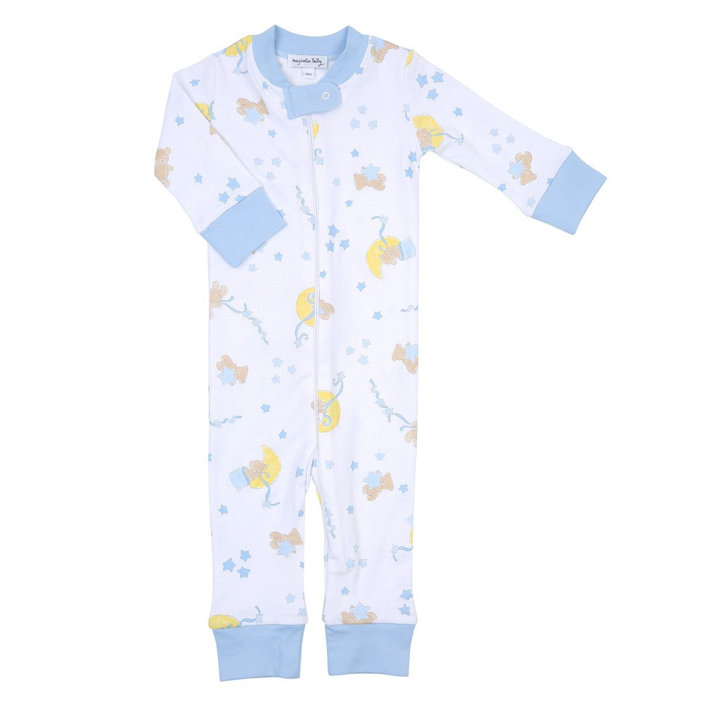 Magnolia Baby Moon and Stars Zipped Pajamas - Blue