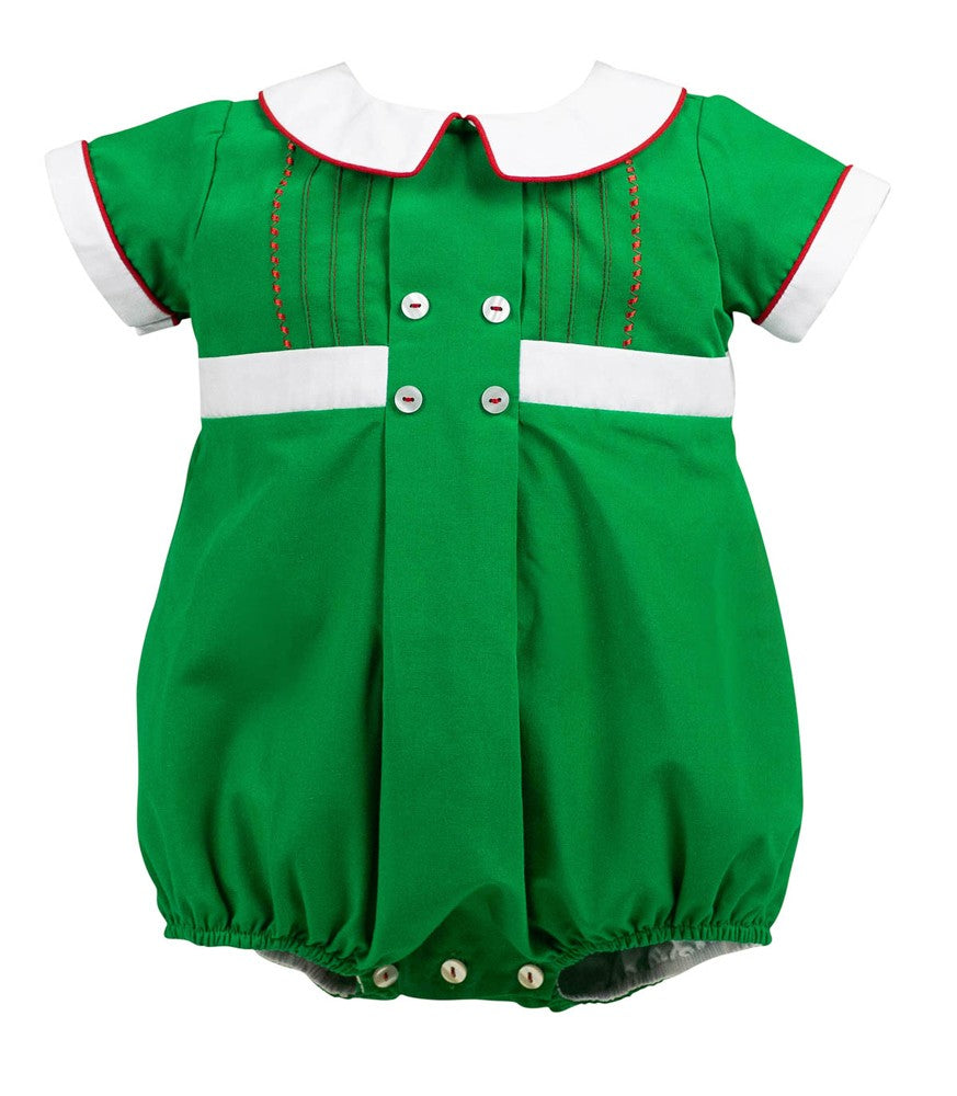 Proper Peony Baby Boys Green Juniper Christmas Bubble