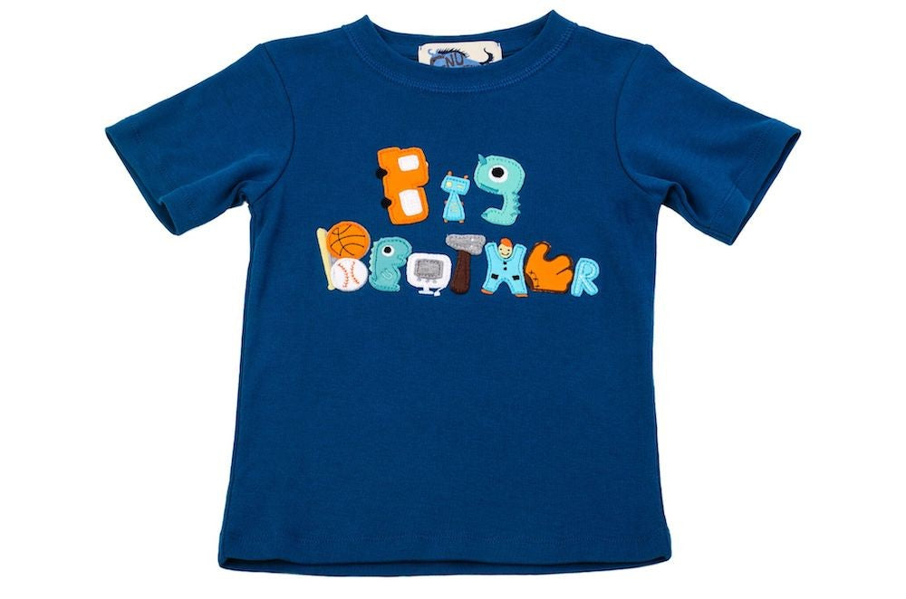 Gnu Brand by Lemon Loves Lime Boys Blue Big Brother Shirt