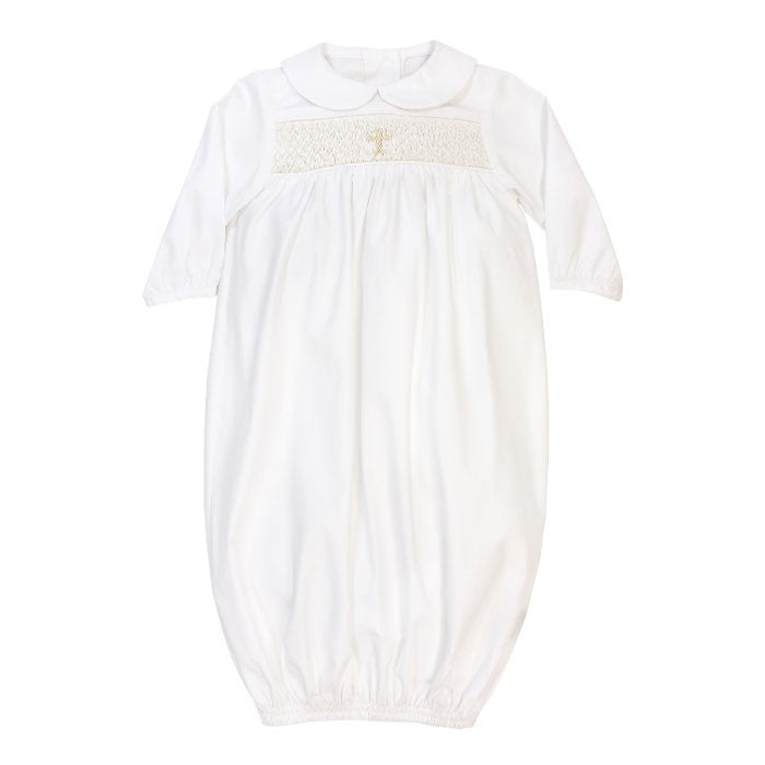 newborn smocked dress Ivory Christening