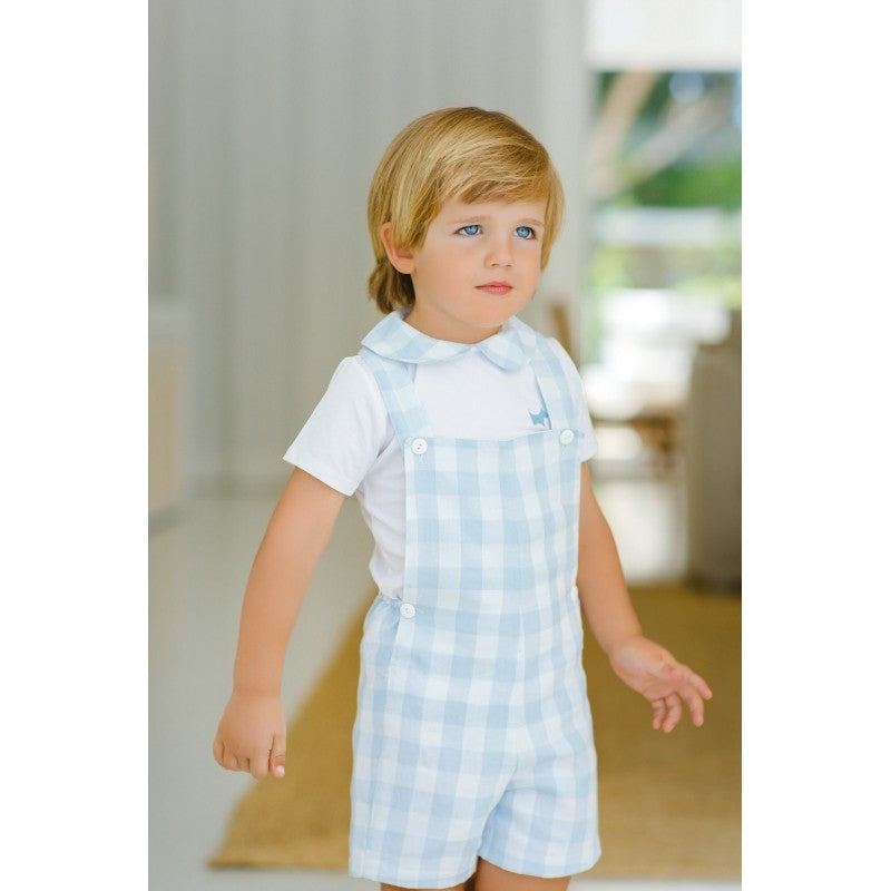 Sal & Pimenta Boys Overall - Buffalo Checks - Light Blue
