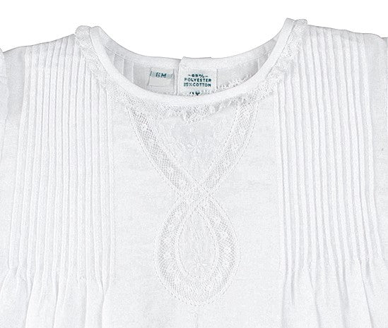 Feltman Brothers Baby Girls Beautiful Lace Ribbon Slip Dress - White