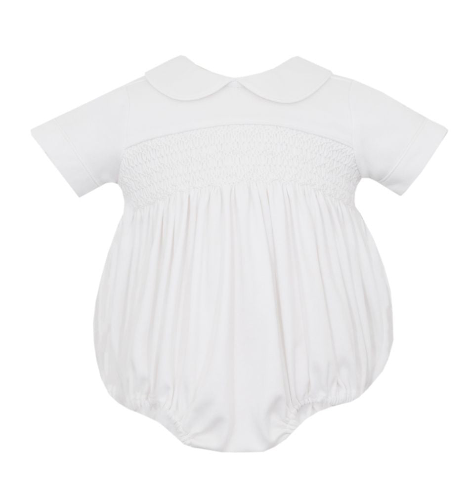 Petit Bebe Knits Baby Boys White Knit Smocked Bubble by Petit Bebe