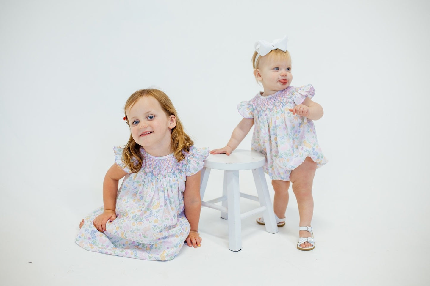 Shop Teeta Girls Pink Hippity Hop Easter Bunny Smocked Dress