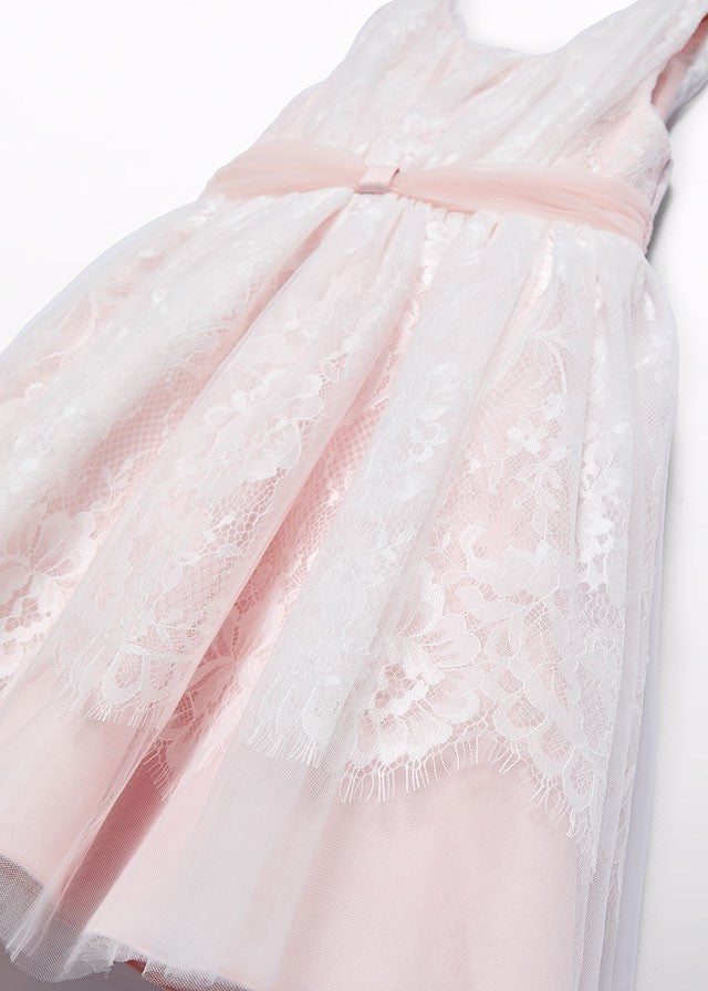 Abel & Lula Girls Peony Pink Lace Sleeveless Dress