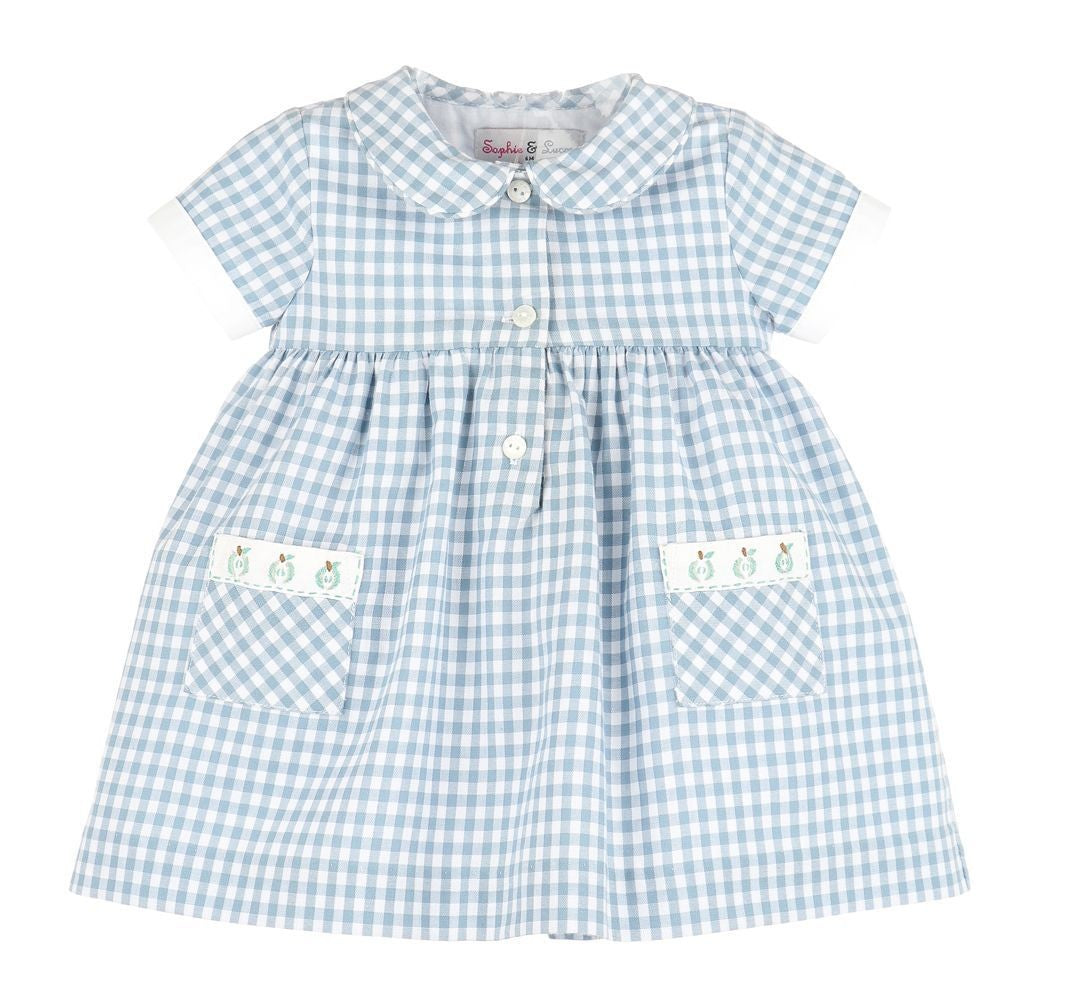 Sophie & Lucas Girls Covent Garden Classic Blue Check Dress