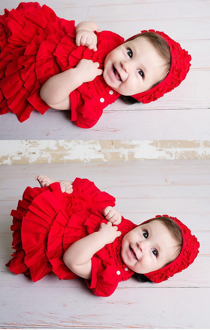Lemon Loves Lime Layette Baby Girls True Red Ruffles Jane Dress by Lemon Loves Lime
