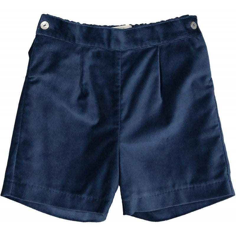 Sal & Pimenta Boys Dressy Shorts - Midnight Blue Velvet