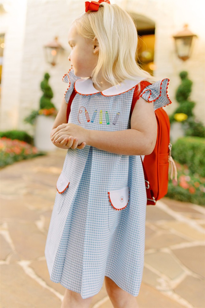 Proper Peony Girls Highlands School Dress - Blue by Proper Peony