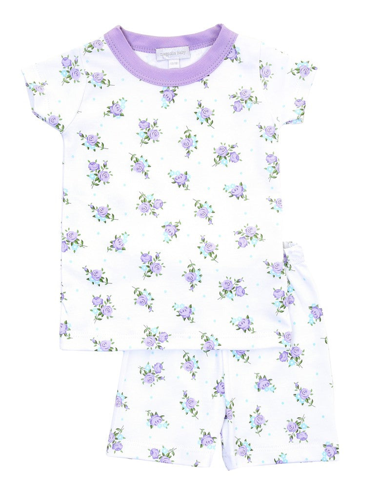 Magnolia Baby Little Girls Lavender Floral Melanie's Garden Short Pajamas by Magnolia Baby