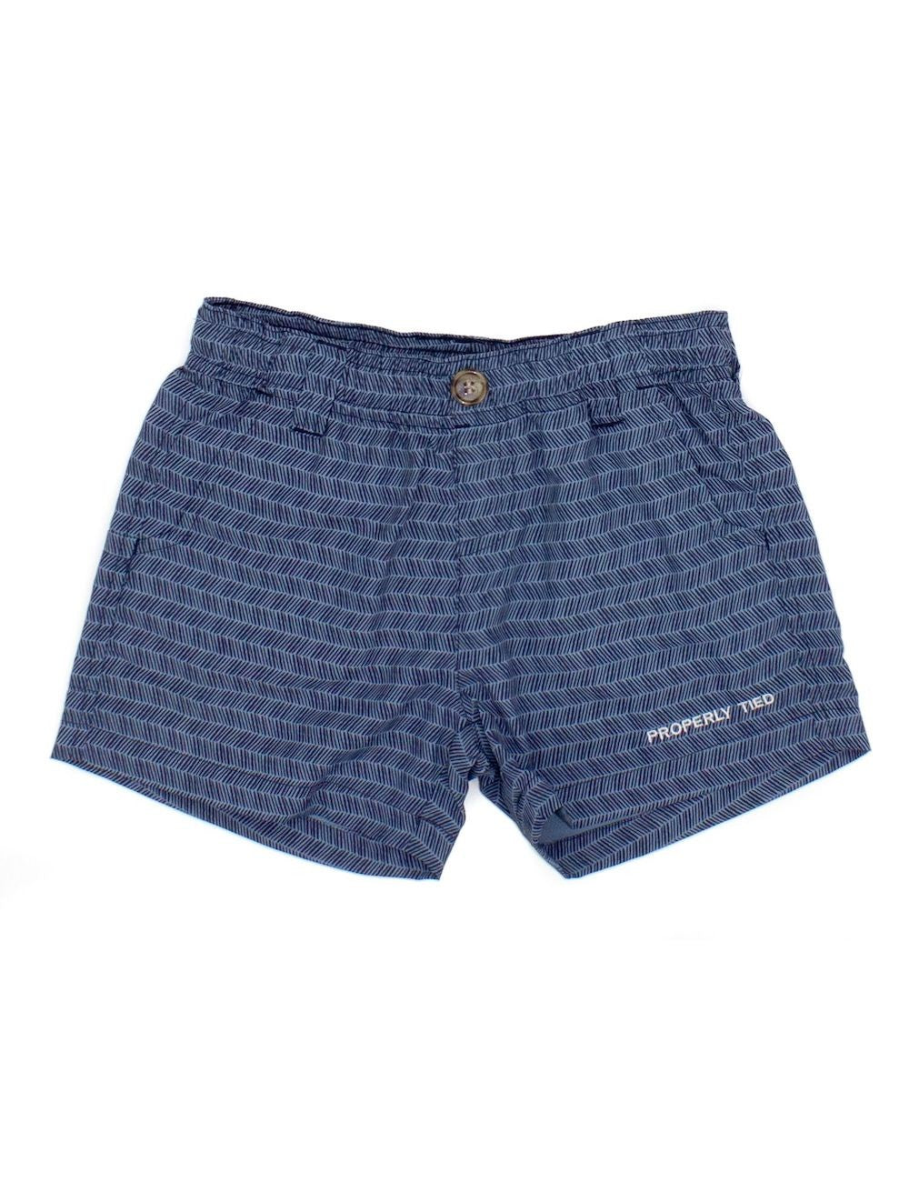 Properly Tied Boys Mallard 2.0 Shorts - Navy Blue Tiki Batik by Properly Tied