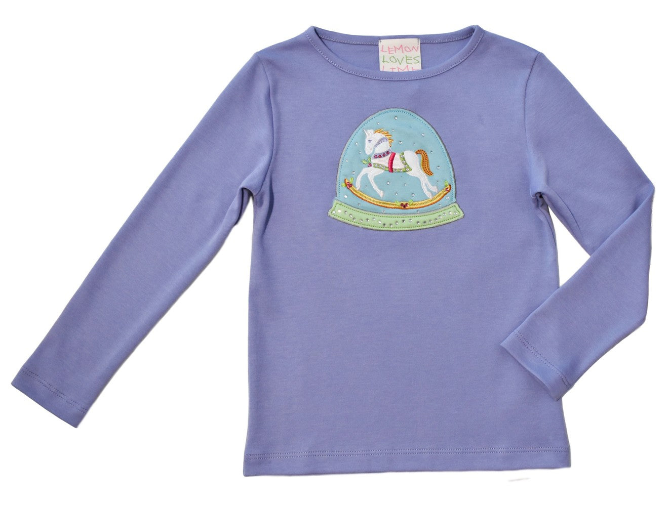 Lemon Loves Lime Girls Persian Violet Tee Shirt - Unicorn Globe by Lemon Loves Lime