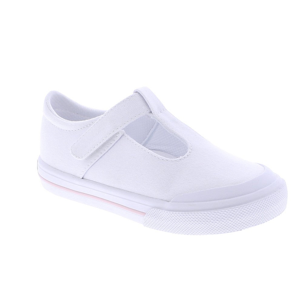 Footmates Girls Shoes - Drew Vulcanized Canvas Mary Janes - White
