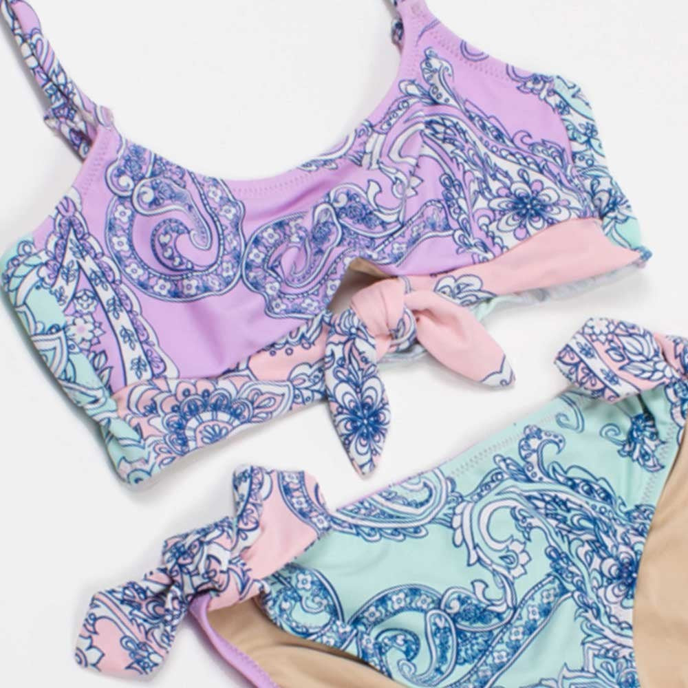 Shade Critters Girls Bikini Bathing Suit - Paisley Color Block