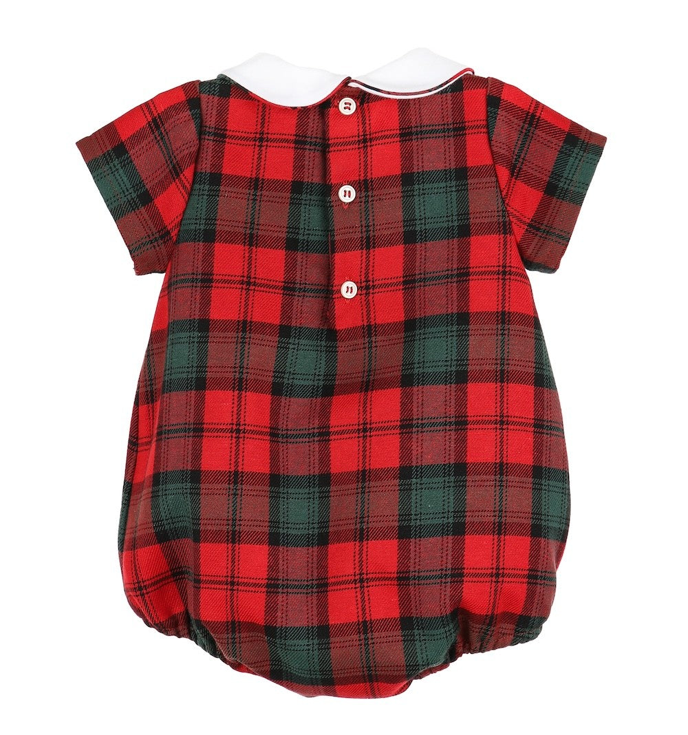 Sophie & Lucas Baby Boys Red Holiday Plaid Tartan Tidings Bubble by Sophie & Lucas