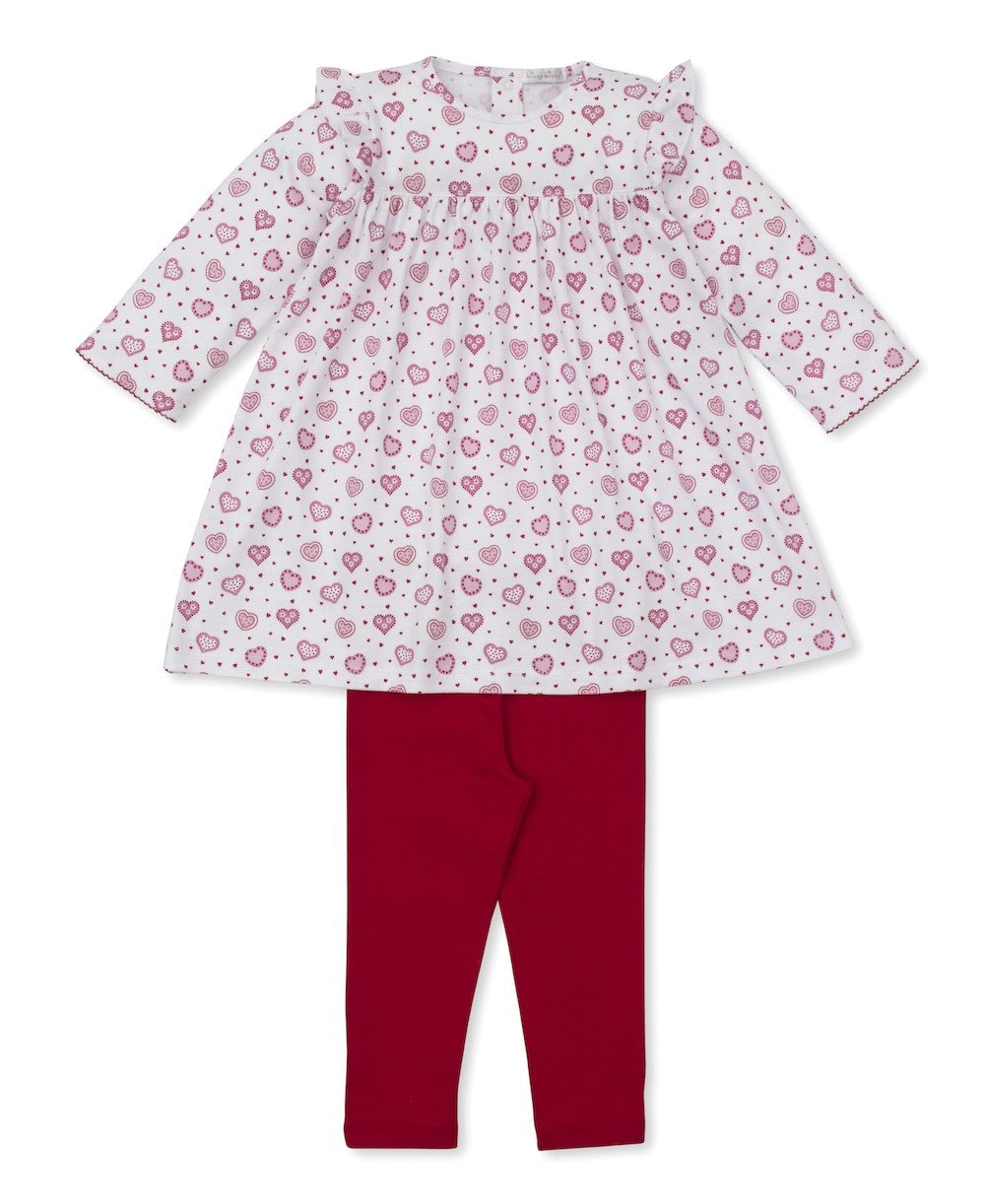 Kissy Kissy Toddler Girls Red Heartfelt Hearts Valentine Leggings Set