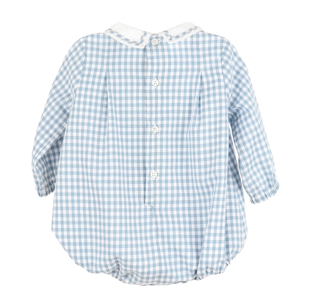 Sophie & Lucas Baby Boys Blue Check Covent Garden Bubble by Sophie & Lucas