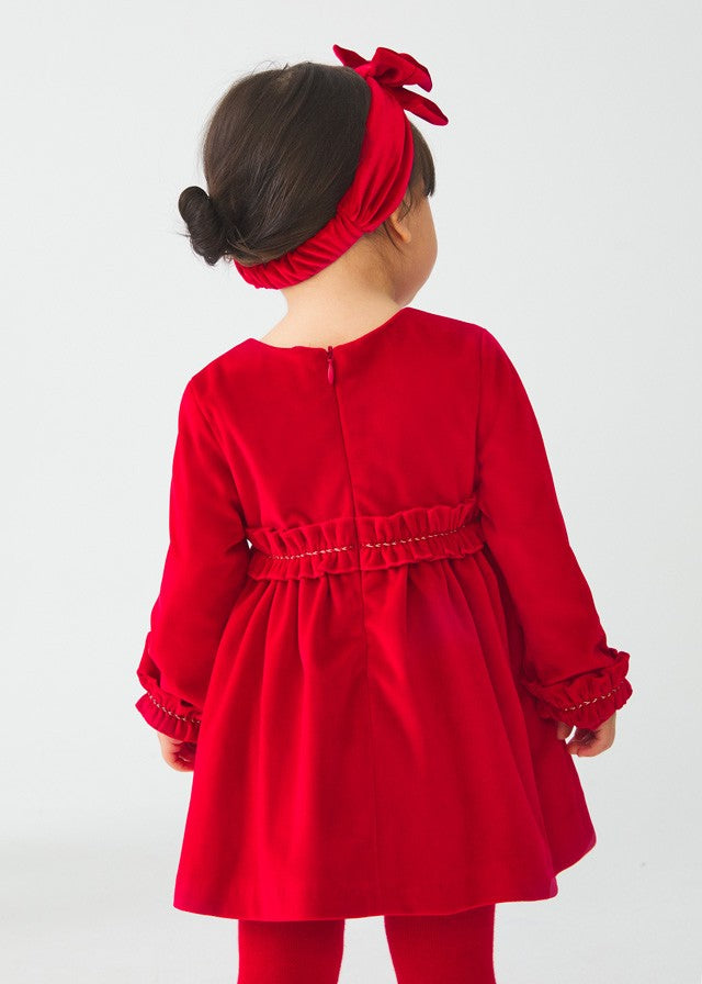 Abel & Lula Baby / Toddler Girls Red Velvet Holiday Party Dress