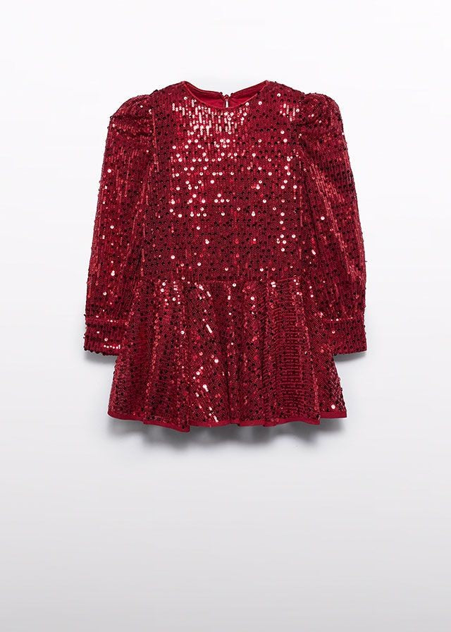 Abel & Lula Girls Red Sequins Holiday Party Dress