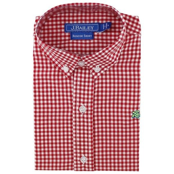 Bailey Boys J. Bailey Button Down Dress Shirt - Red Checks