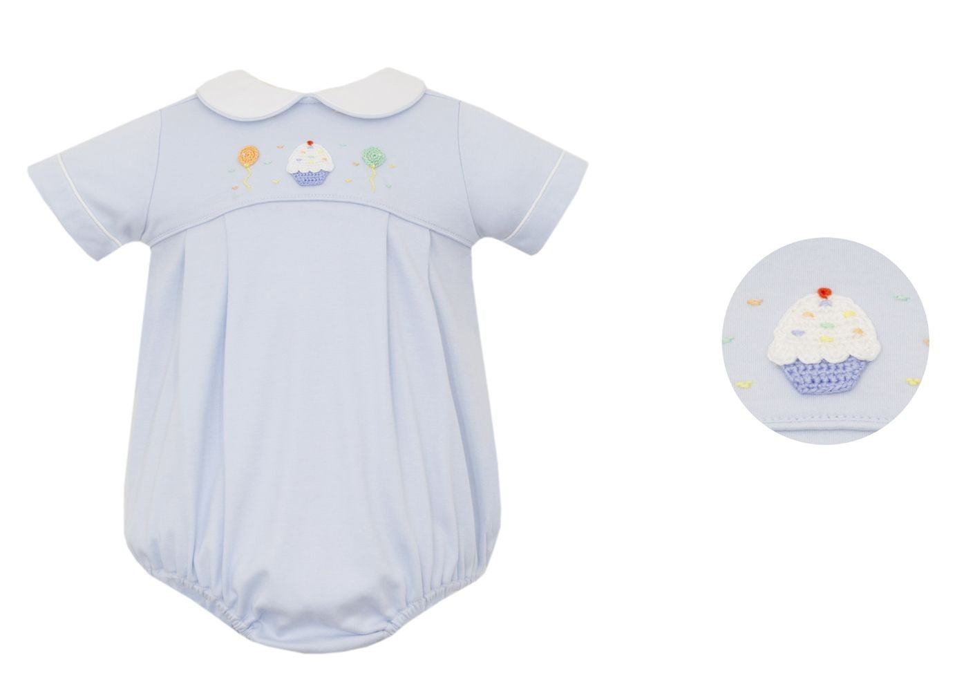 Petit Bebe Knits Boys Blue Bubble - Birthday Cupcake