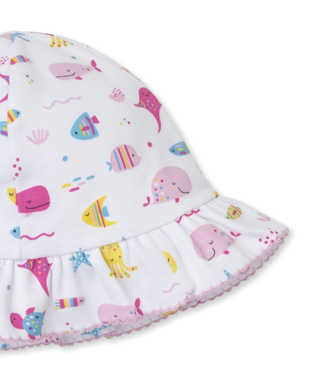Kissy Kissy Girls Floppy Sun Hat - Pink Sea Life Fun