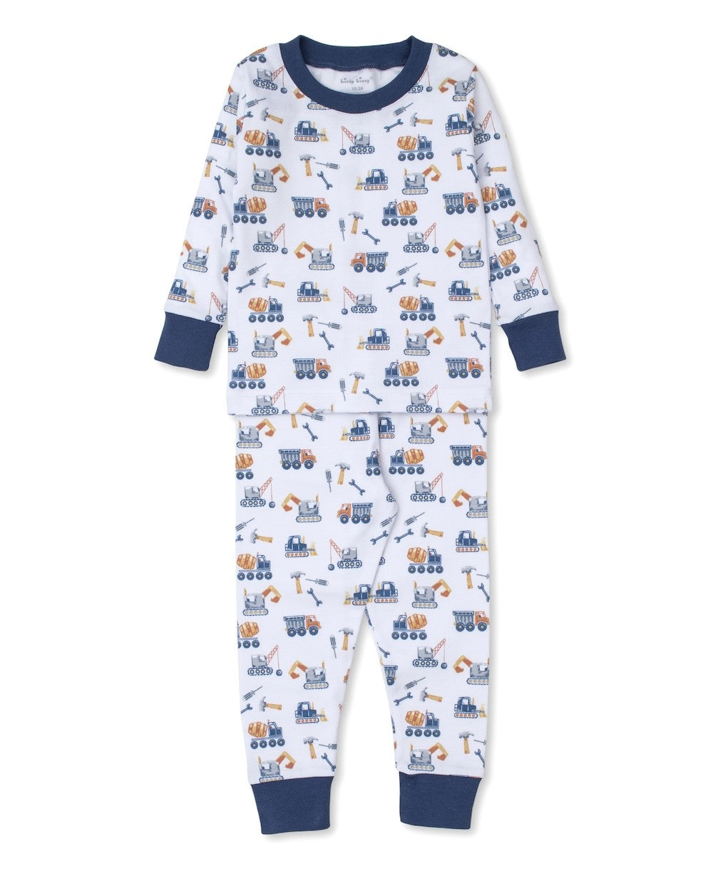 Kissy Kissy Boys Snug Fit Long Pajamas - Blue Construction Crew