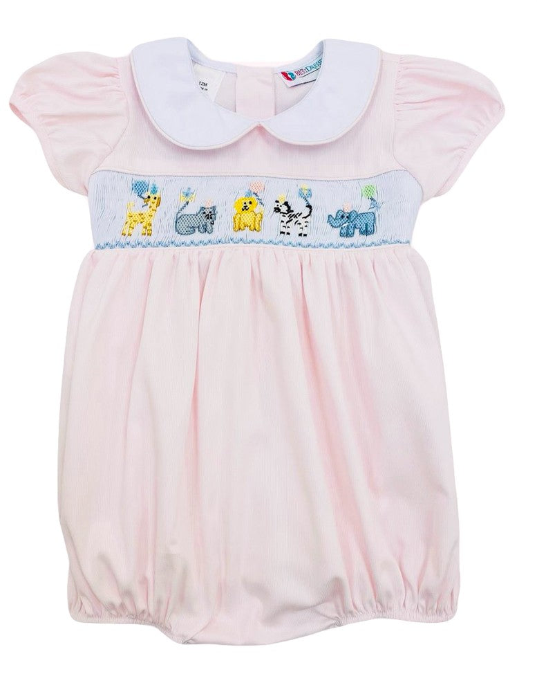 The Best Dressed Child Baby Girls Pink Smocked Birthday Party Animals Bubble