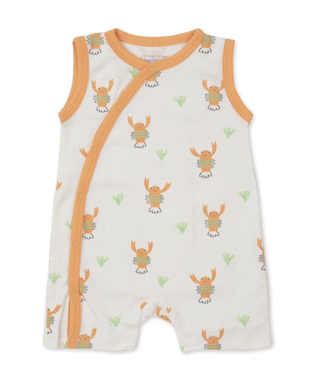 Kissy Kissy Love Baby Boys Coral Lobster Party Sleeveless Playsuit