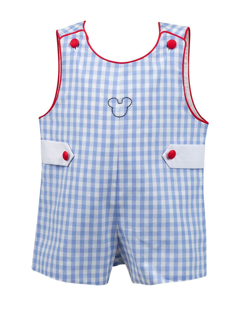 Proper Peony Boys Jon Jon - Light Blue Gingham - Mouse Ears