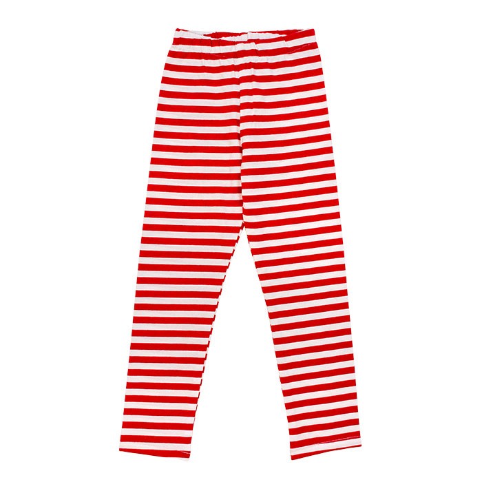 The Bailey Boys Girls Leggings - Red & White Stripes