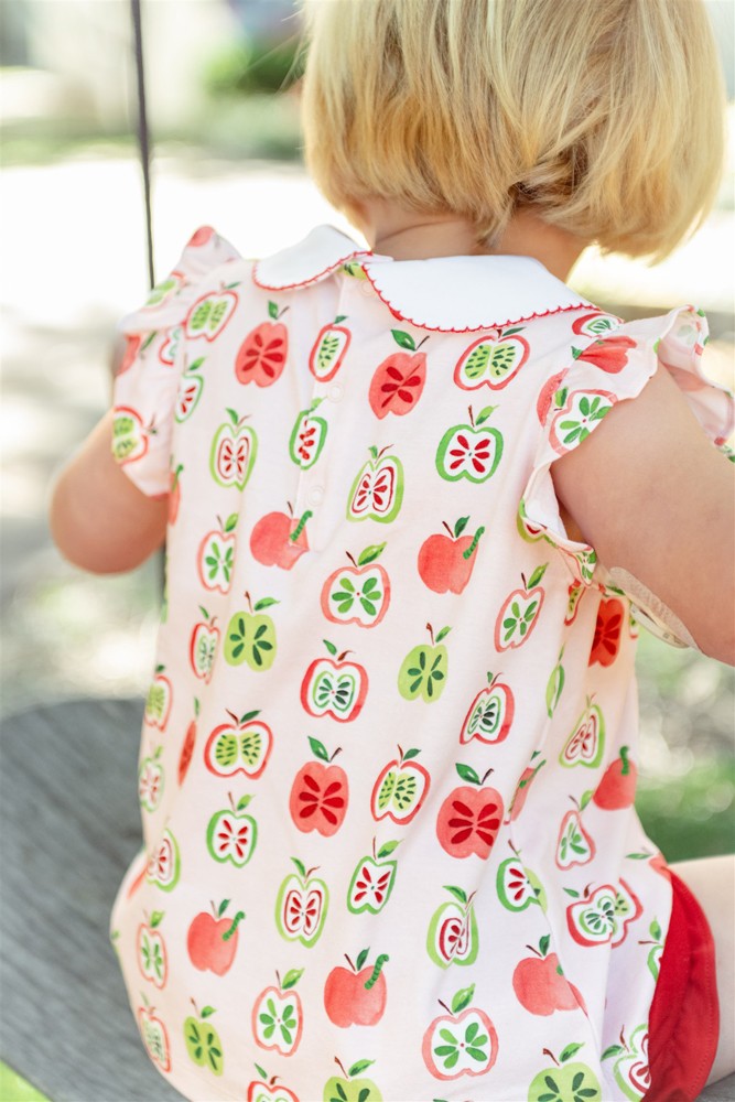 Proper Peony Pima Girls Red Gala Apples Bloomers Set