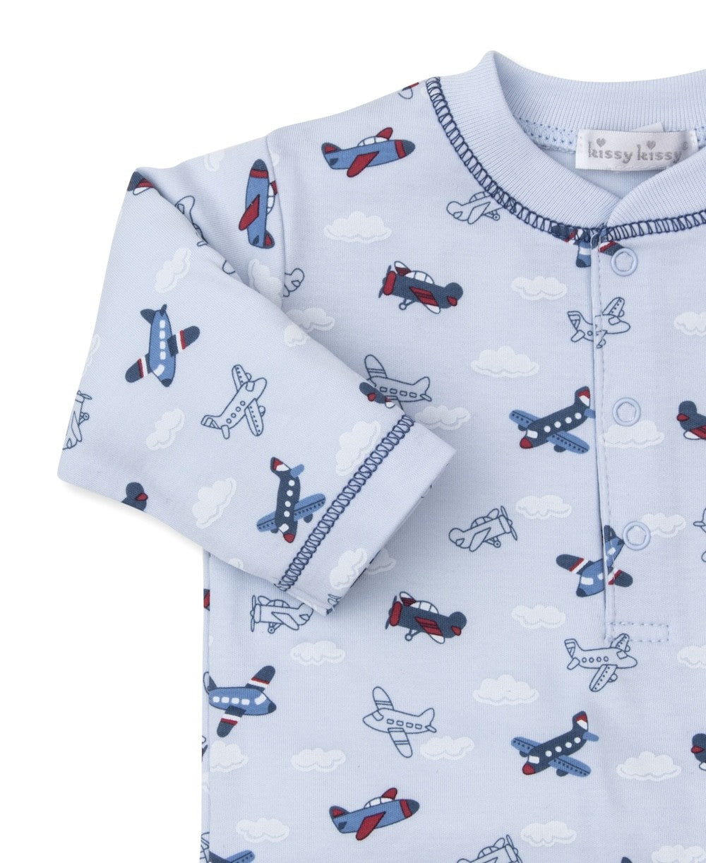 Kissy Kissy Baby Boys Navy Blue Pants with Sky High Airplanes Shirt