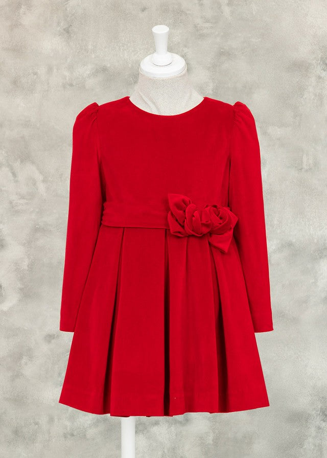 Abel & Lula Girls Red Velvet Christmas Holiday Dress