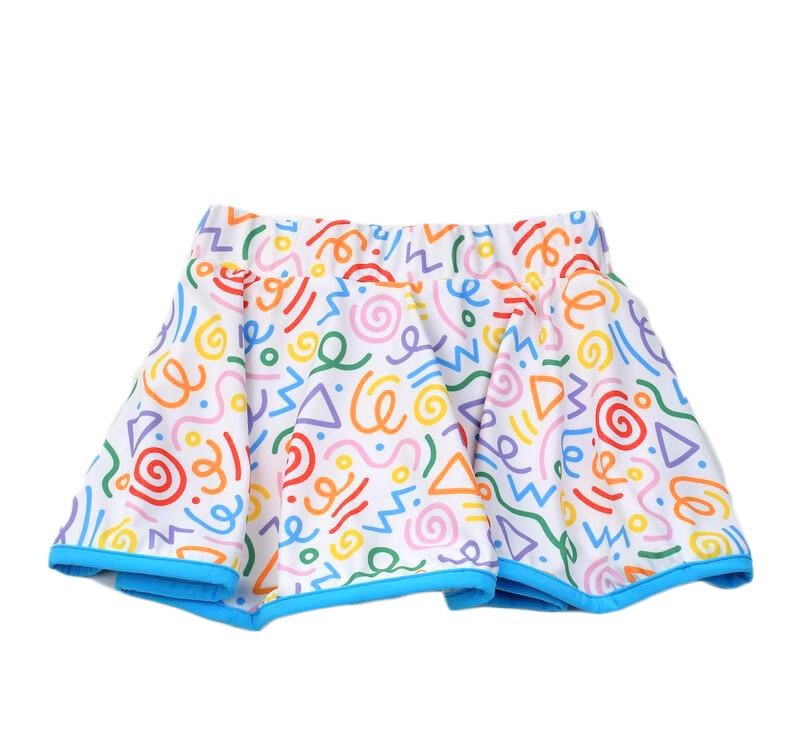 Funtasia Too Girls Athleisure Tennis Skort - Squiggles by Funtasia