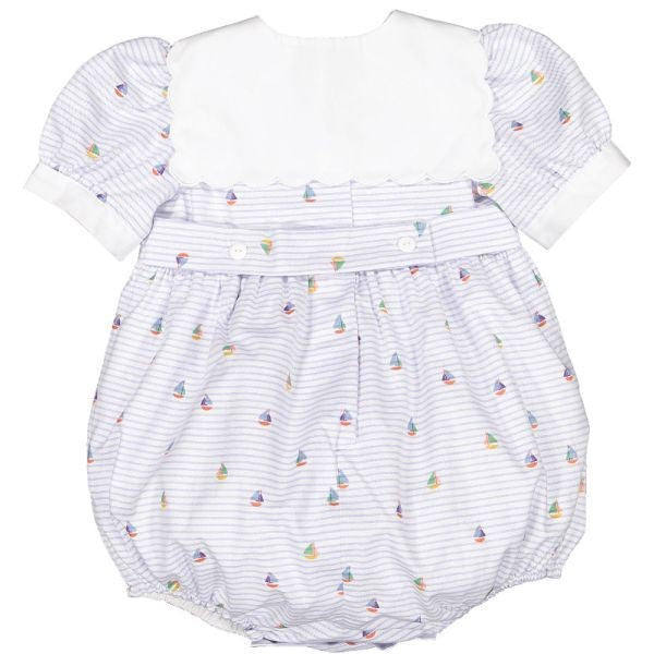 Sal & Pimenta Girls Bubble - Nautical Print with Sailor Collar