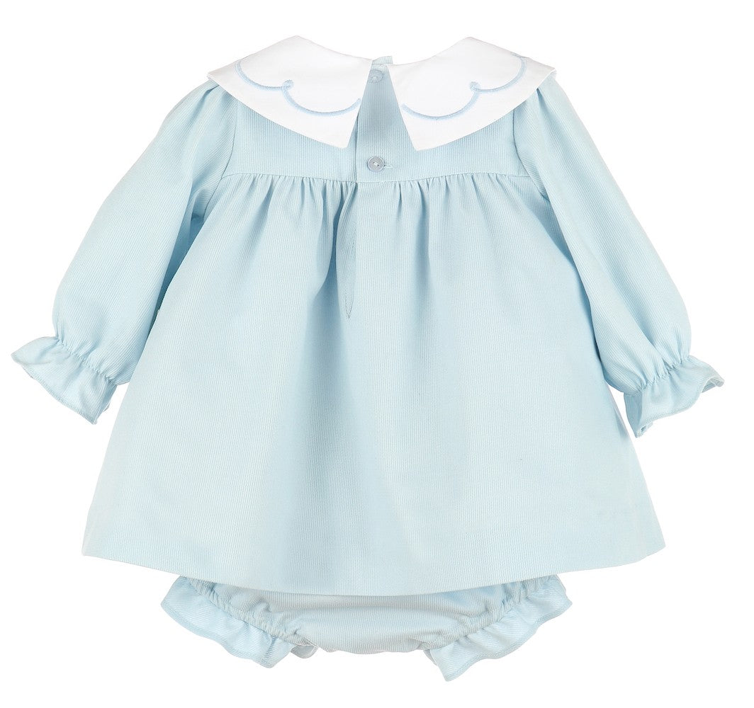 Sophie & Lucas Girls Cozy Club Scallop Dress - Light Blue by Sophie & Lucas