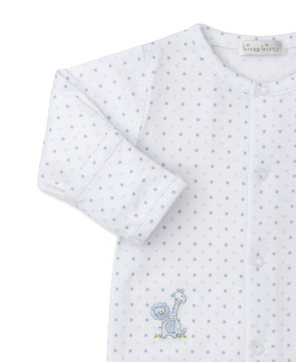 Kissy Kissy Baby Boys Gingham Jungle Footie - Blue Dot by Kissy Kissy