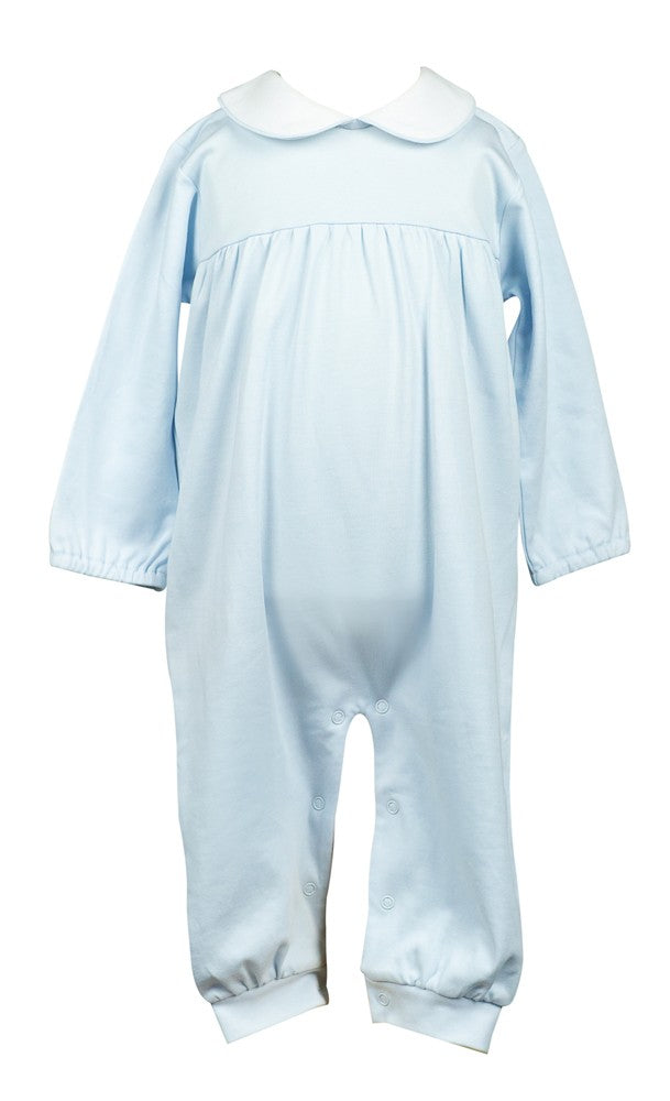 Proper Peony Parkside Baby Boys / Girls Long Romper - Long Sleeves - Light Blue