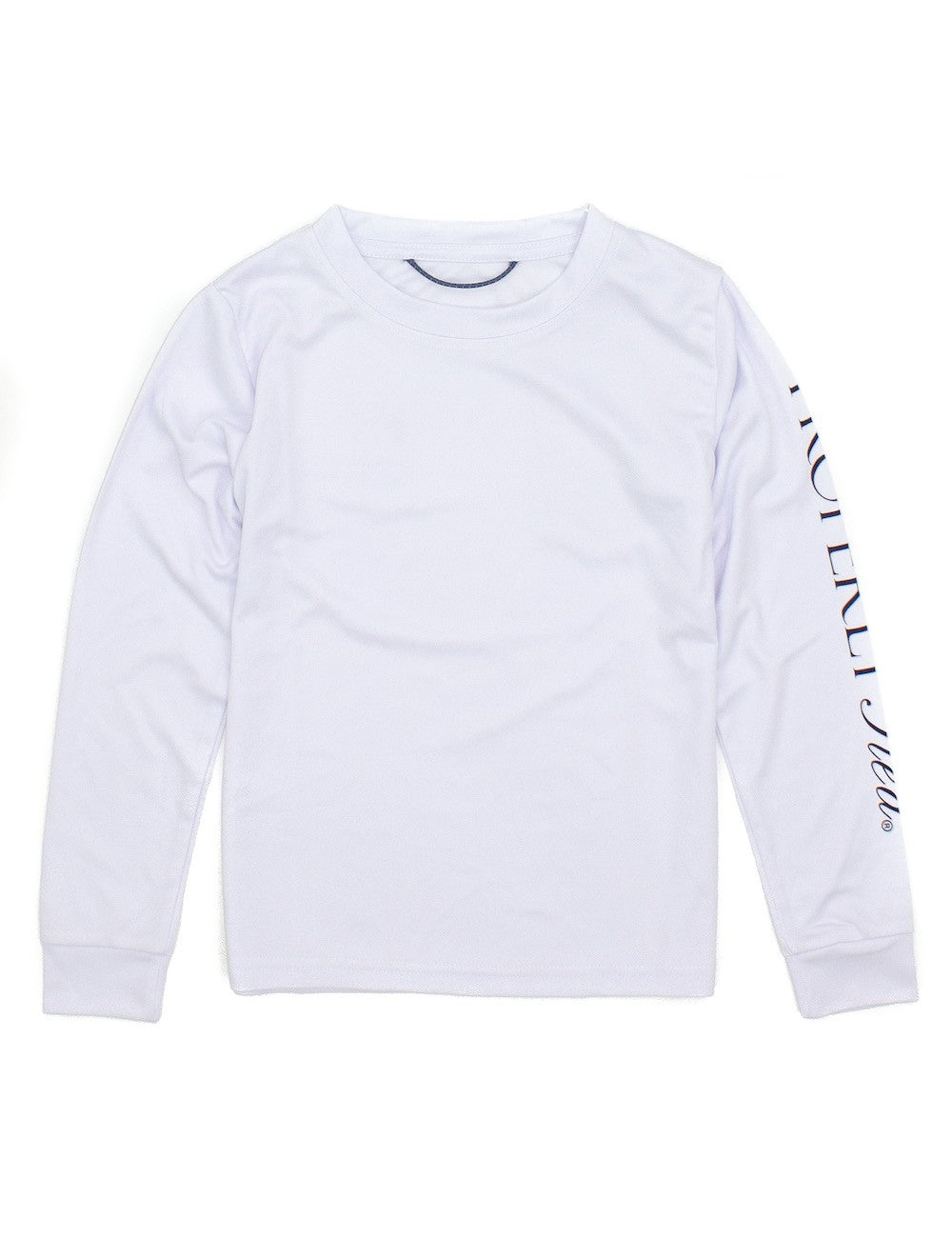 Properly Tied Boys Tidal Rash Guard Shirt - Logo Sleeve - White