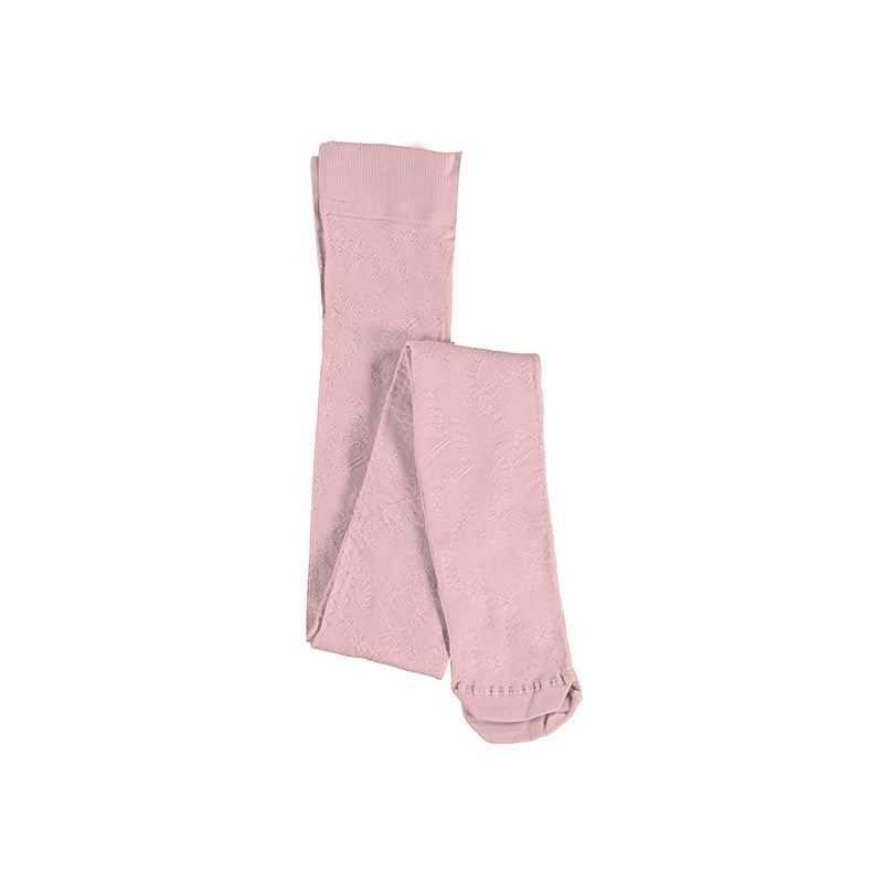 Abel & Lula Girls Jacquard Floral Tights - Rose Pink by Abel & Lula