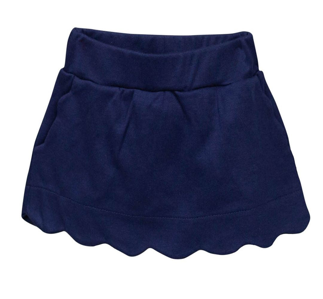 Proper Peony Pima Girls Sophie Scallop Skort - Navy Blue