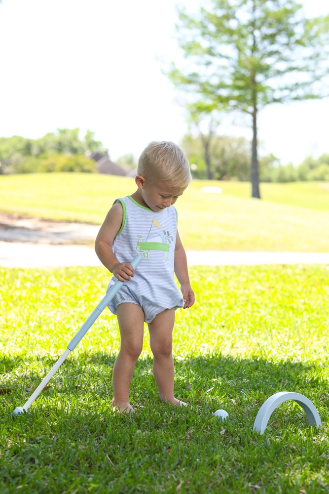 Trotter Street Kids Baby Boys Blue & Green Golf Bubble by Trotter Street Kids