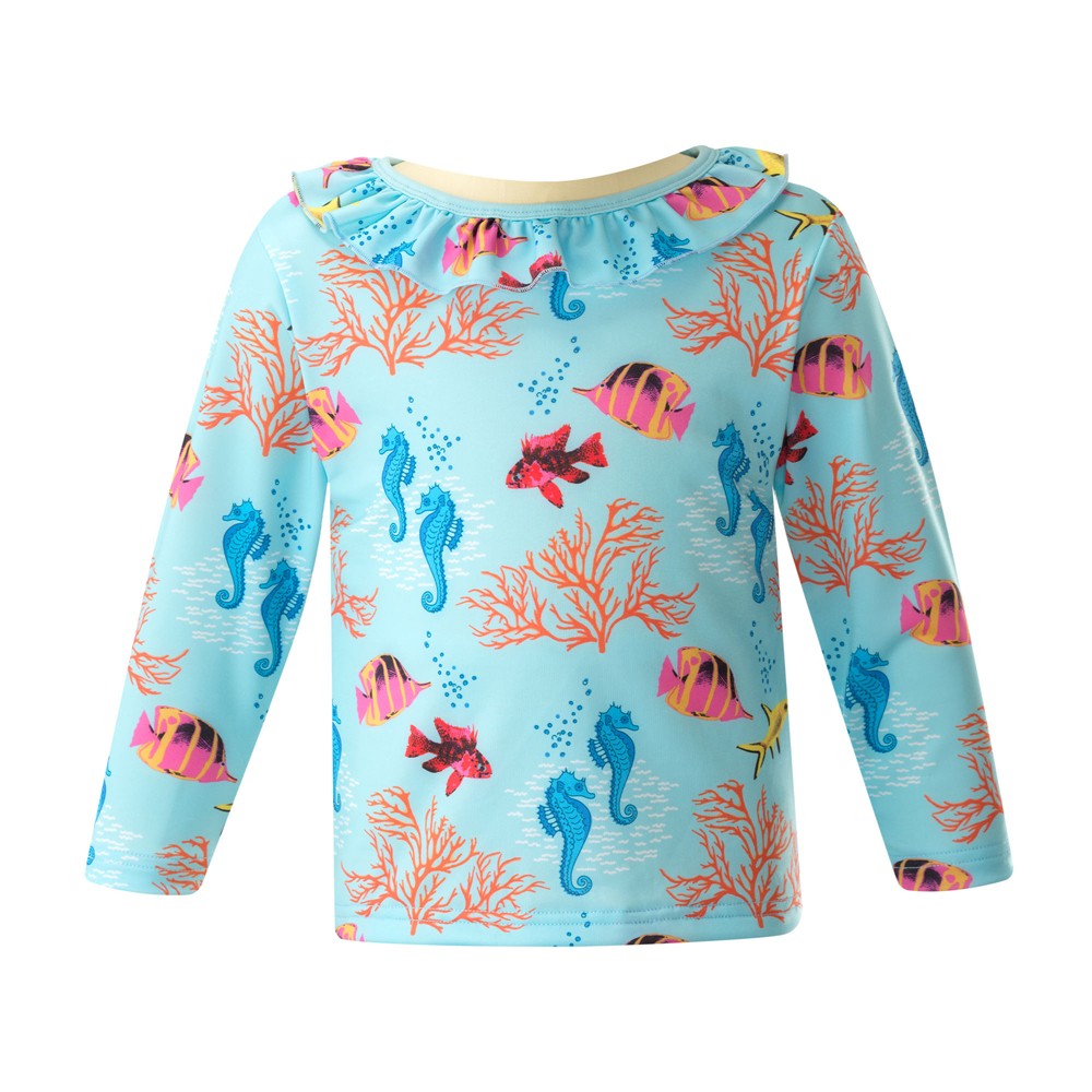 Rachel Riley London Girls Rashguard Swim Set - Coral Reef