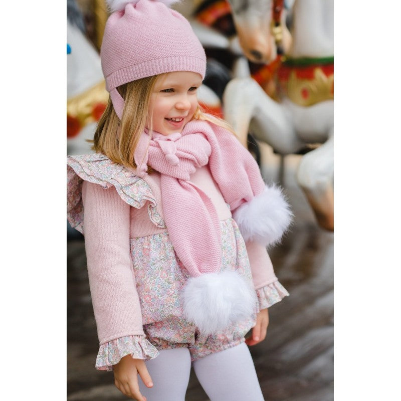 Sal & Pimenta Girls Bubble - Pink Knit Tuilleries Liberty Print Pinafore