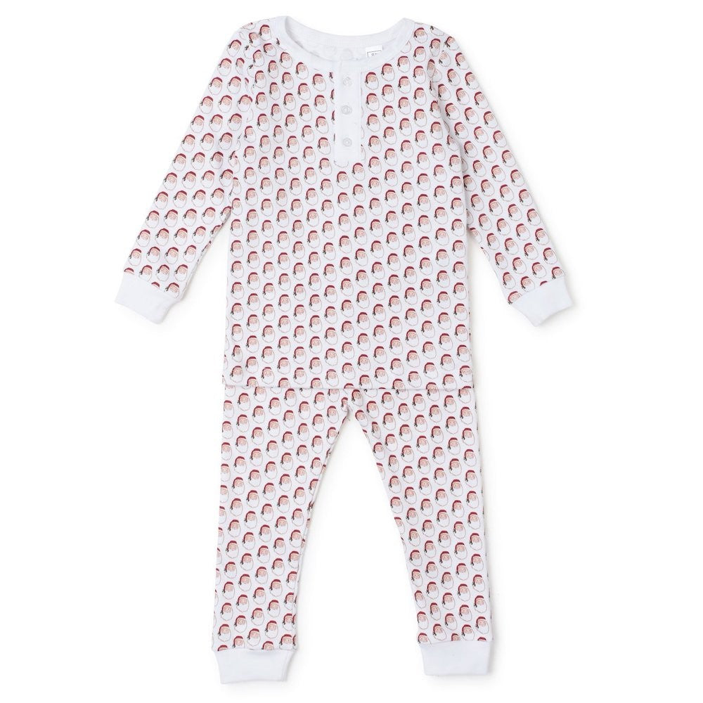 Lila & Hayes Boys Jack Pajamas Set - Red Holly Jolly Santa
