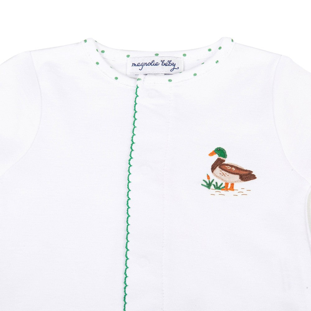 Magnolia Baby Boys Mallard Duck Pond Green Dots Diaper Set