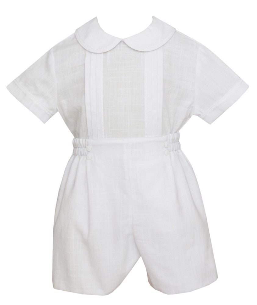 Anavini Baby / Toddler Boys Dressy White Short Set by Anavini