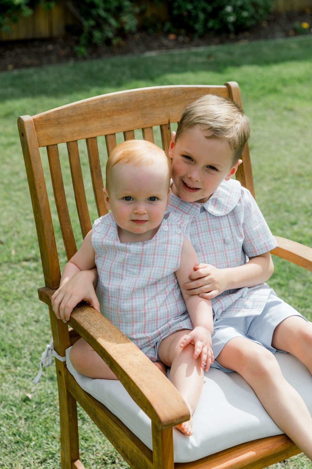 Bailey Boys Jon Jon with Tabs - Citrus Plaid
