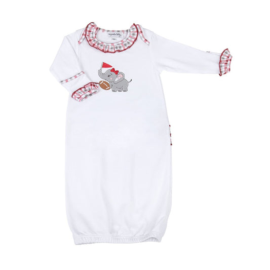 Magnolia Baby Girls Alabama Crimson Tide Applique Lap Gown - Ruffles
